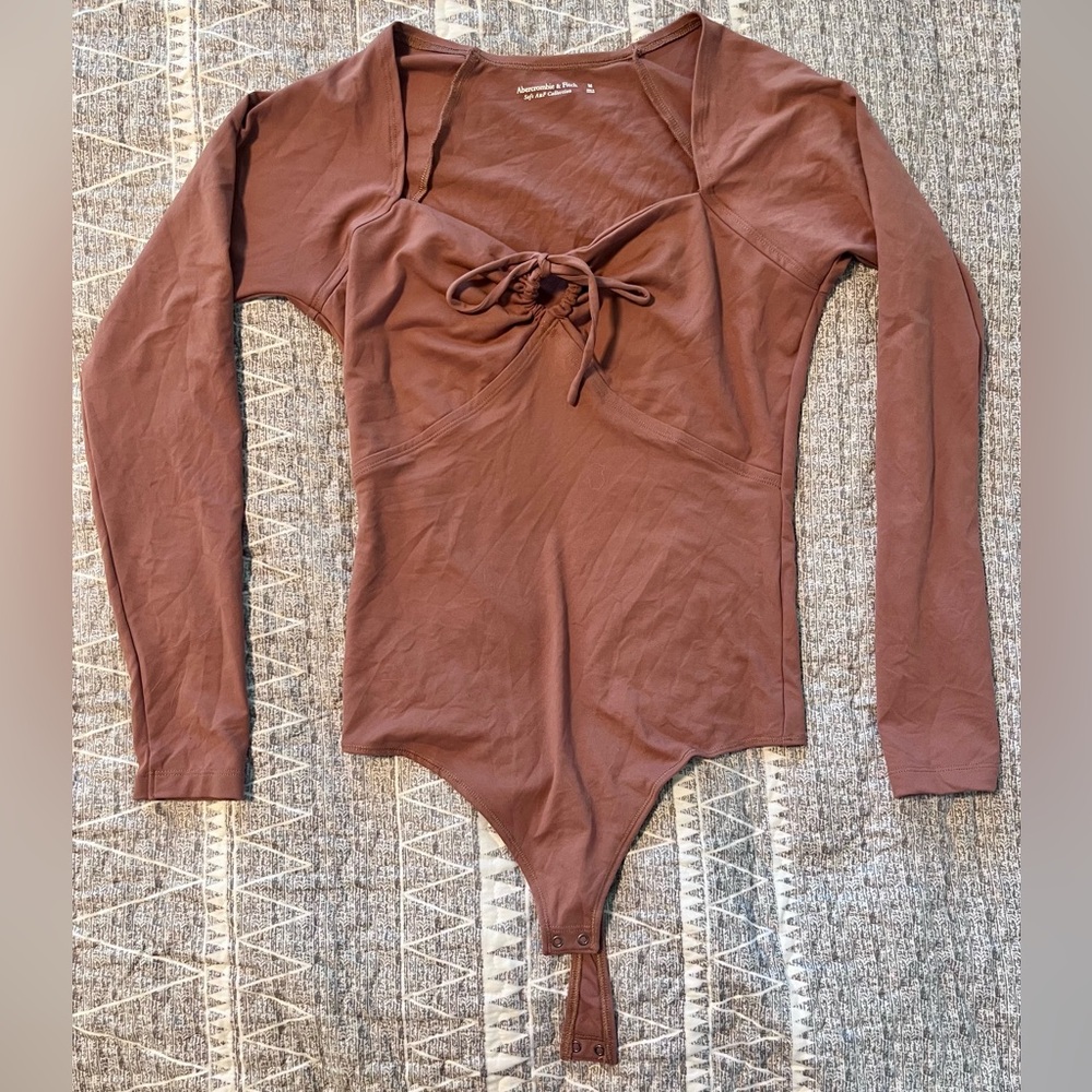 Abercrombie & Fitch Soft AF Long Sleeve Bodysuit Womens M Second Skin Layering